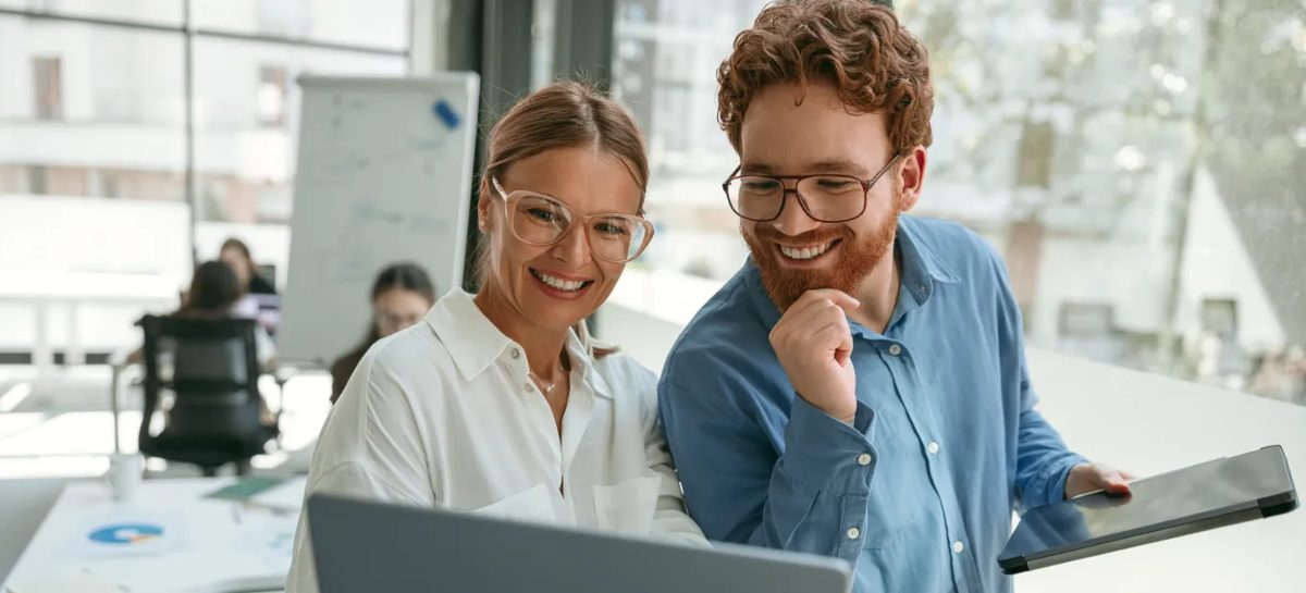 Team reviewing a skills platform