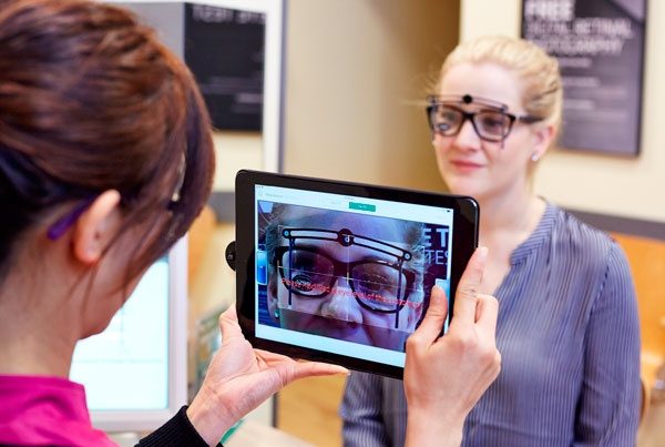 Specsavers AR app on a tablet